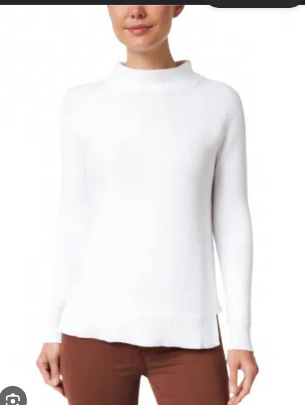 Kinross Cotton Garter Stitch Funnel Neck Sweater